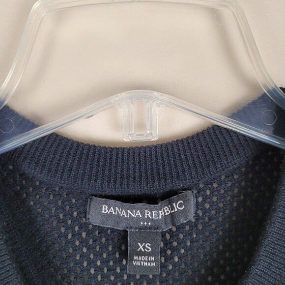 Banana Republic Size XS Mesh Knit Tank Top Cotton Crew Neck Sleeveless Black - Picture 8 of 8